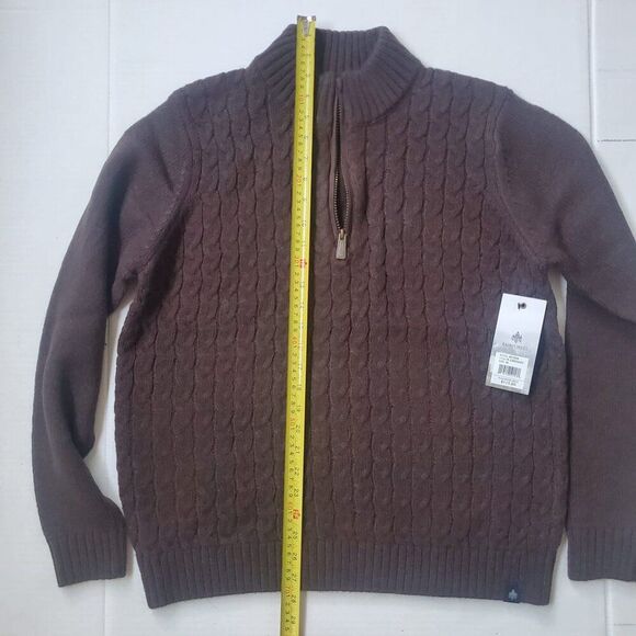 RAINFOREST MOUNTAIN RANGE QUARTER ZIP SWEATER WITH MICROSUEDE TRIM SIZE M - Picture 4 of 9